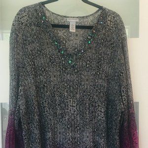 Black fade into Purple with Sparkle